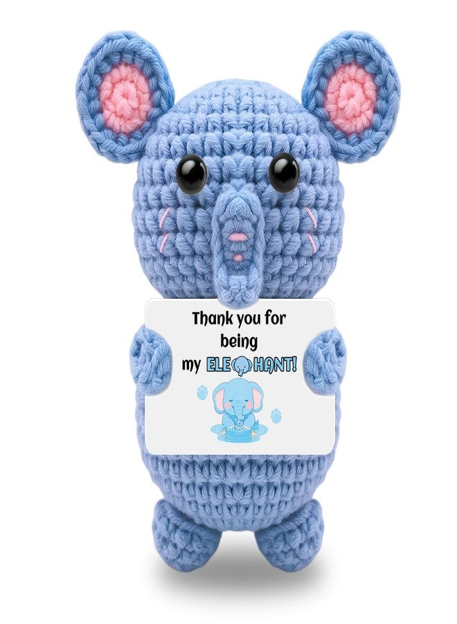 AICHPVOY Stocking Stuffers Handmade Crochet Doll Elephant Inspirational Gifts for Women Emotional Support Thank You Gifts Desk Decor Birthday Gift for Her Sister from Sister Unique for Women - Image 1